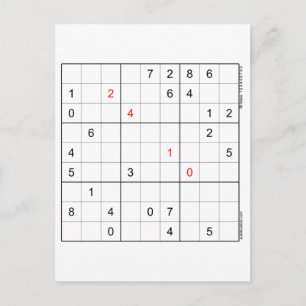 Sudoku Birthday Card 24-10 Helg Vykort