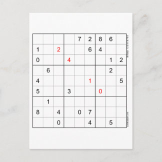 Sudoku Birthday Card 24-10 Helg Vykort