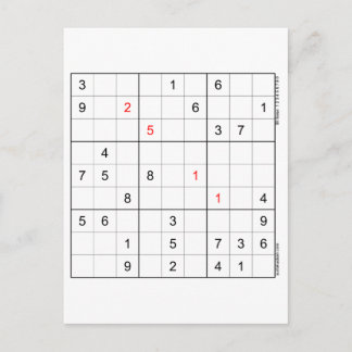 Sudoku Birthday Card 25-11 Helg Vykort