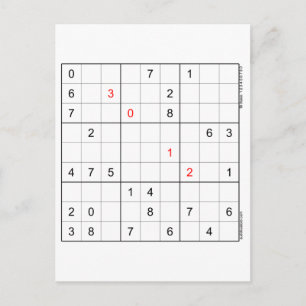 Sudoku Birthday Card 30-12 Helg Vykort