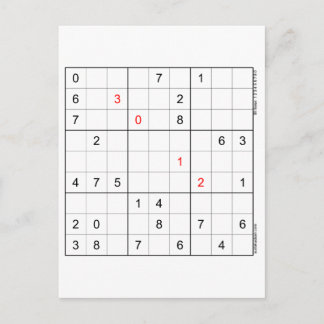 Sudoku Birthday Card 30-12 Helg Vykort