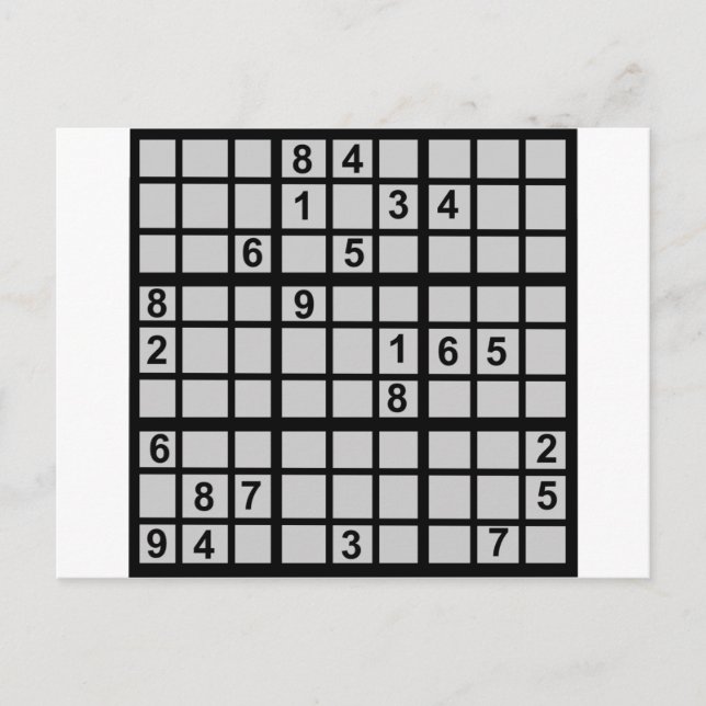 Sudoku - Braintaser Vykort (Framsida)