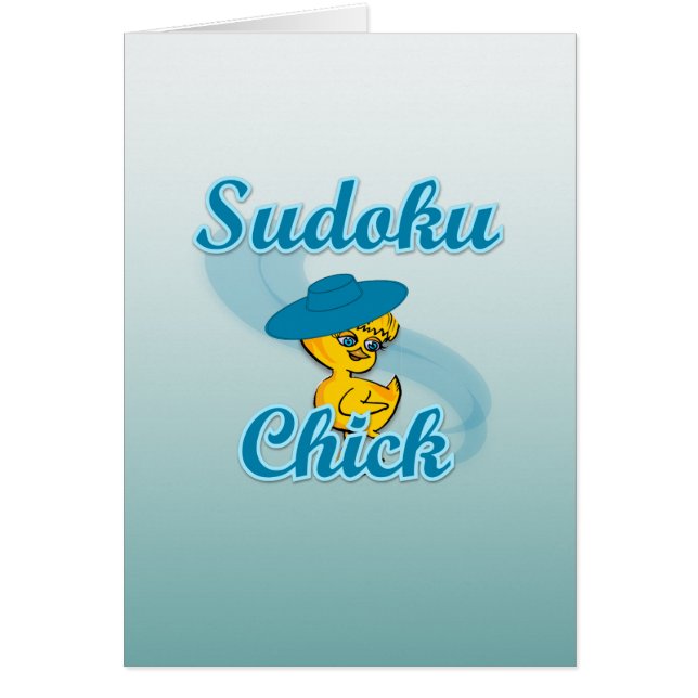 Sudoku Chick #3 Hälsningskort (Framsidan)