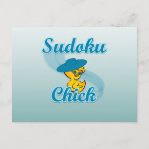 Sudoku Chick #3 Vykort
