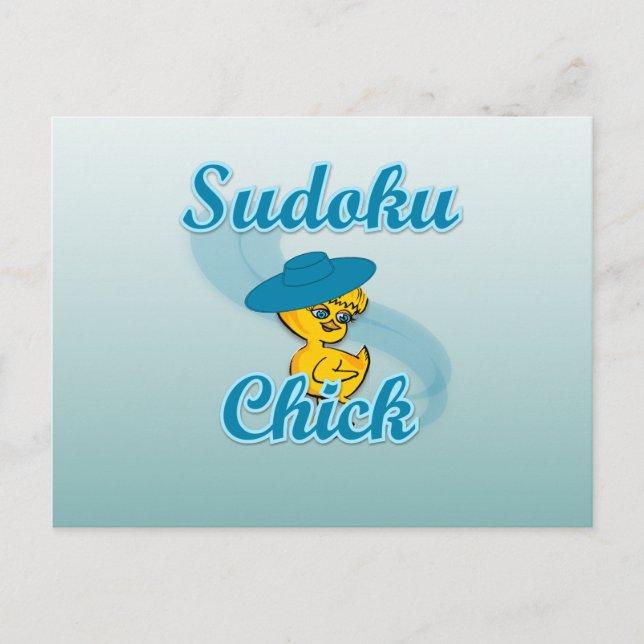 Sudoku Chick #3 Vykort (Framsida)
