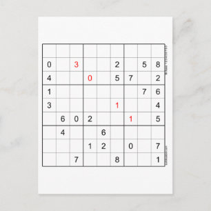 Sudoku-födelsedagskort 30-11 helg vykort