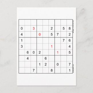 Sudoku-födelsedagskort 30-11 helg vykort