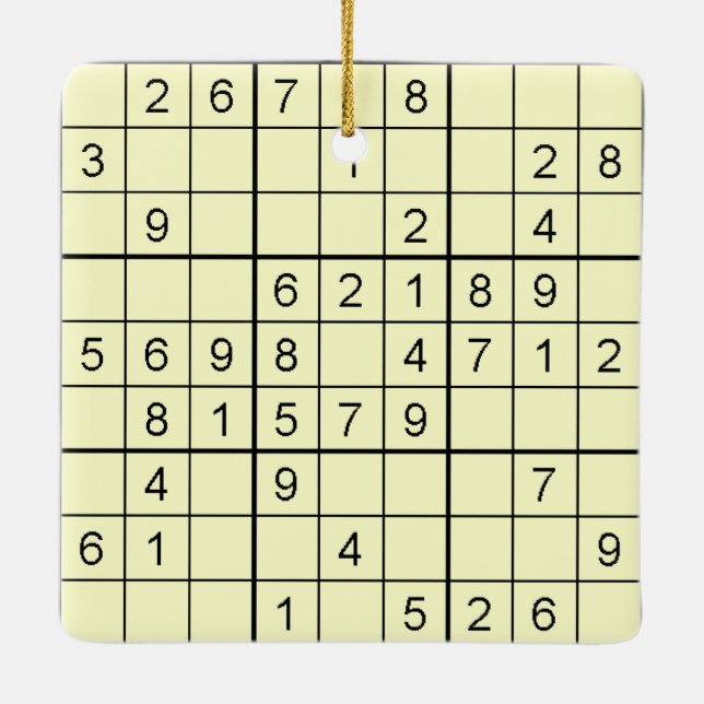 Sudoku Gult Ornament (Baksida)