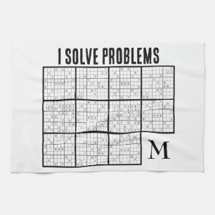 SUDOKU I Lös problem Monogram Kökshandduk