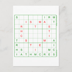 Sudoku-julkort - hjärta helg vykort