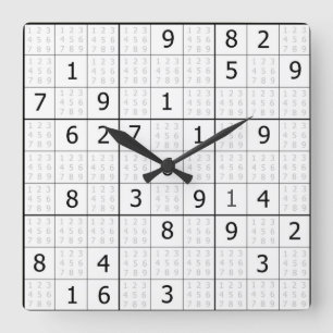 Sudoku-klocka Fyrkantig Klocka