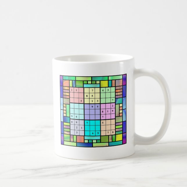 Sudoku målat glassdesign kaffemugg (Höger)