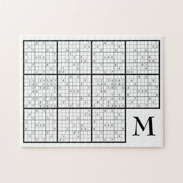 Sudoku Monogram Jigszle Puzzle Pussel (Horisontell)