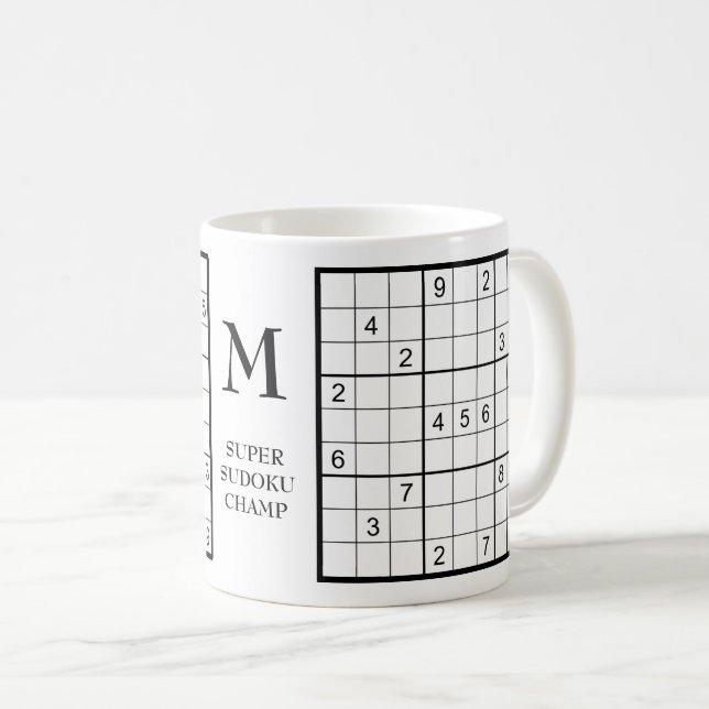 Sudoku Monogram Namn Kaffemugg (Framsida höger)