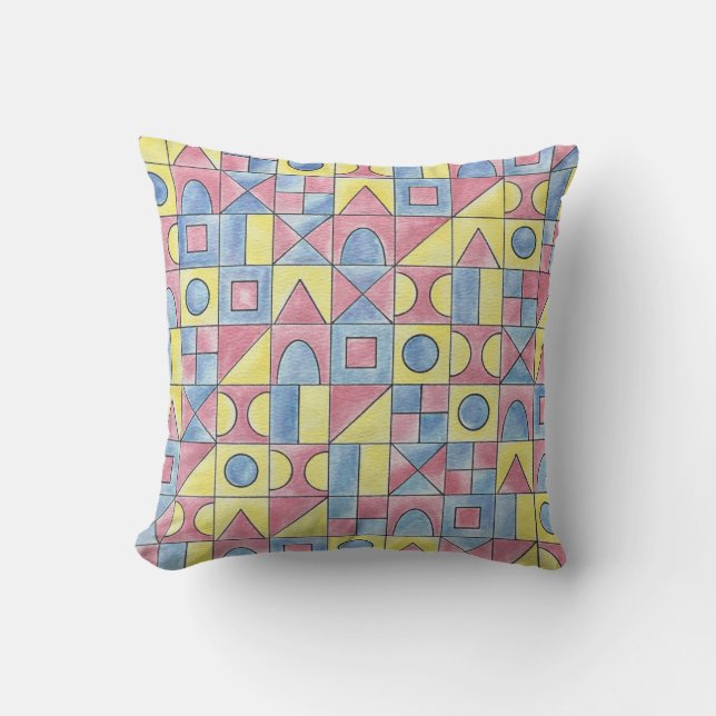Sudoku One-Modern Bauhaus Geometrisk Konst Kudde (Framsida)