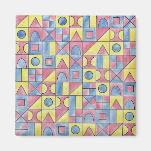 Sudoku One Modern Minimalist Bauhaus Geometric Art Magnet