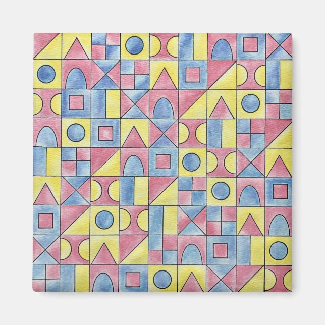 Sudoku One Modern Minimalist Bauhaus Geometric Art Magnet (Framsidan)
