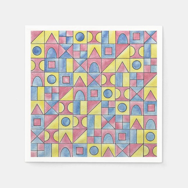 Sudoku One-Modern Minimalist Bauhaus Geometric Art Pappersservett (Framsidan)