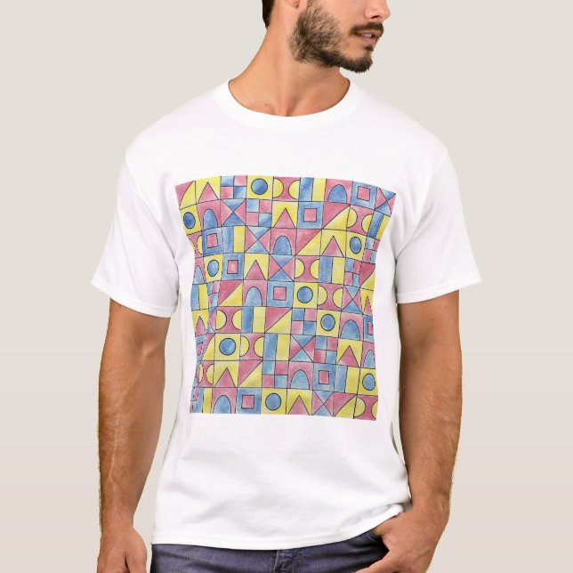 Sudoku One Modern Minimalist Bauhaus Geometric Art T Shirt (Framsida)