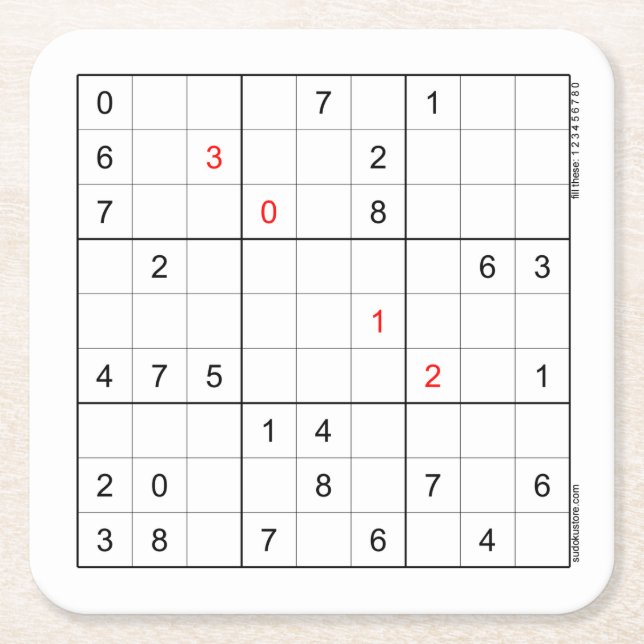 Sudoku Papprare Underlägg 30-12 (Framsidan)