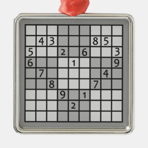 SUDOKU-prydnad Julgransprydnad Metall