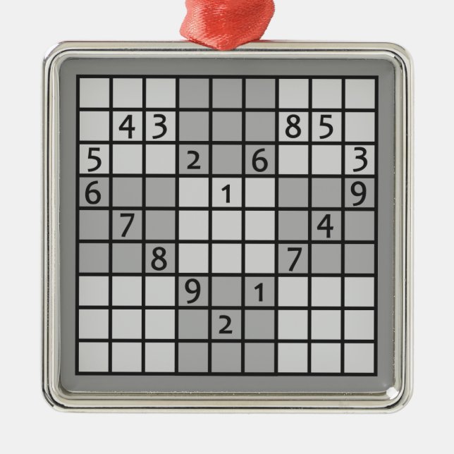 SUDOKU-prydnad Julgransprydnad Metall (Framsidan)