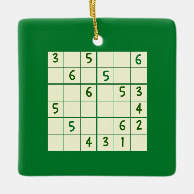 Sudoku Puzzle 6x6 Ceramic Ornament (Framsida)