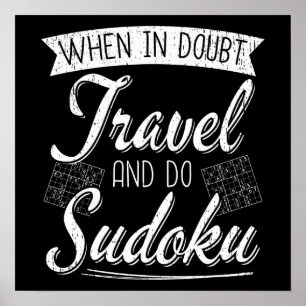 Sudoku Puzzle Älskare World Traveler Quote Poster