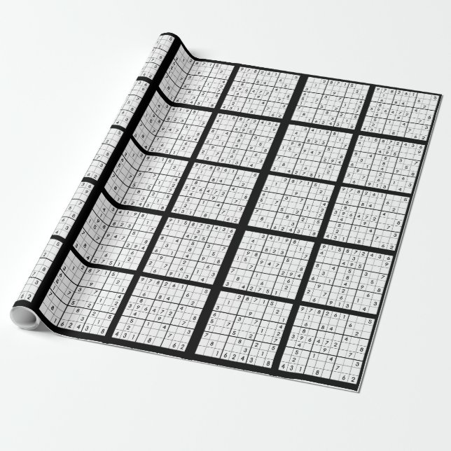 Sudoku Puzzle Design Wrapping Papper Presentpapper (Utrullad)