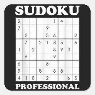 Sudoku Puzzle Game Älskare Graphic Fyrkantigt Klistermärke