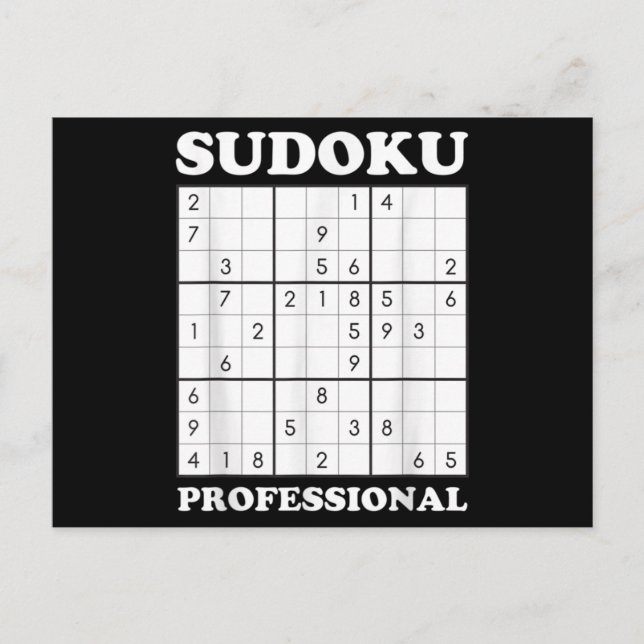 Sudoku Puzzle Game Älskare Graphic Vykort (Framsida)