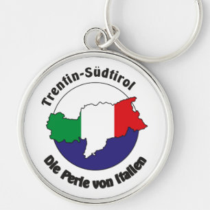 Südtirol - Alto Adige - Italien Schlüsselanhänger Rund Silverfärgad Nyckelring