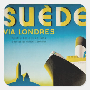 Suede via Londres Fyrkantigt Klistermärke