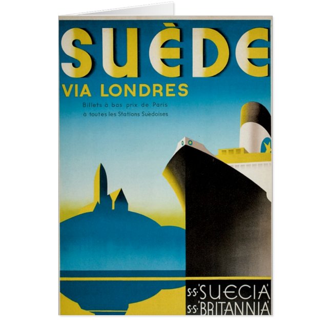 Suede via Londres Hälsningskort (Framsidan)