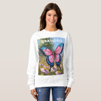 Suéter Básico Feminino borboleta T Shirt