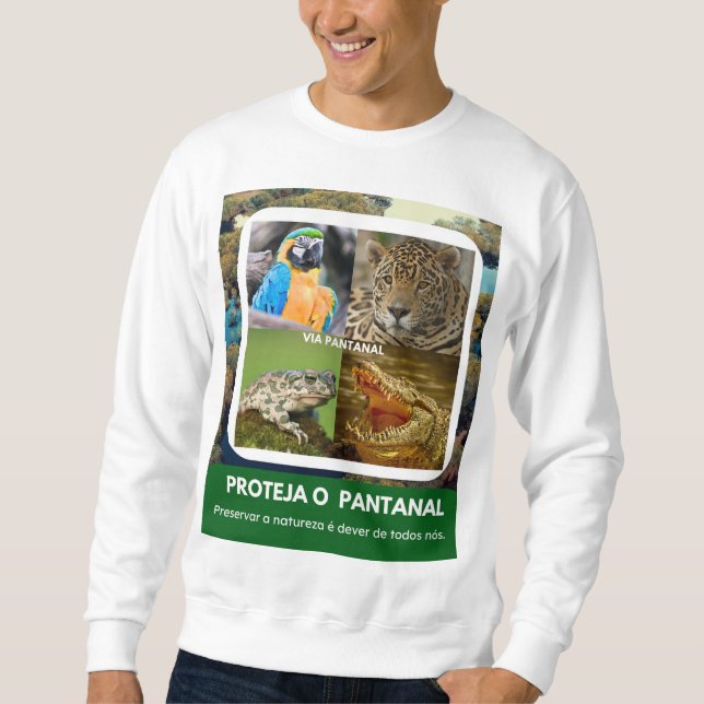 Suéter Básico Masculino Pantanal Lång Ärmad Tröja (Framsida)