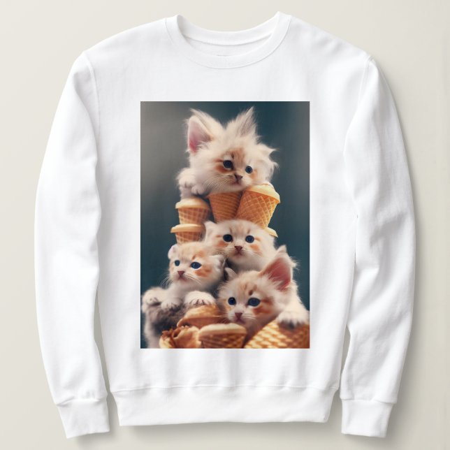 Suéter gatinhos e sorvetes t shirt (Design framsida)