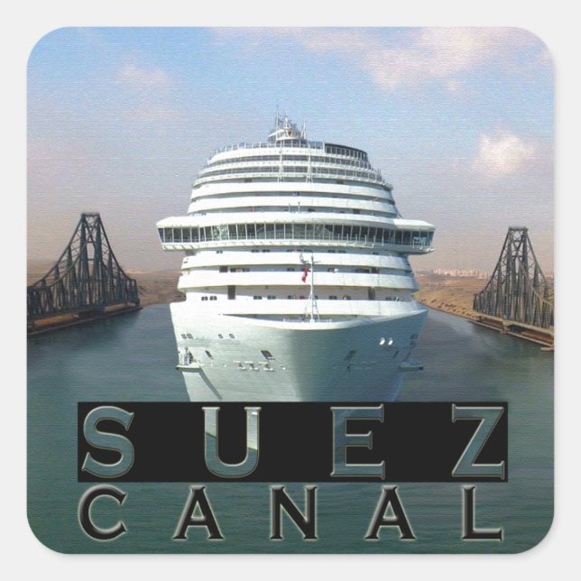 Suez Canal Fyrkantigt Klistermärke (Framsida)