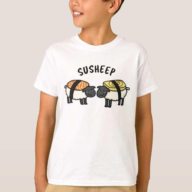 Sufår Funny Sushi Sheep Pun T Shirt (Framsida)