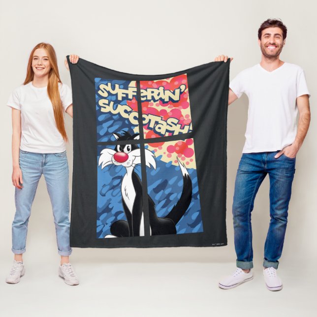 "Suffin'Succotash" SYLVESTER™ Bakom fönstret Fleecefilt (På plats)