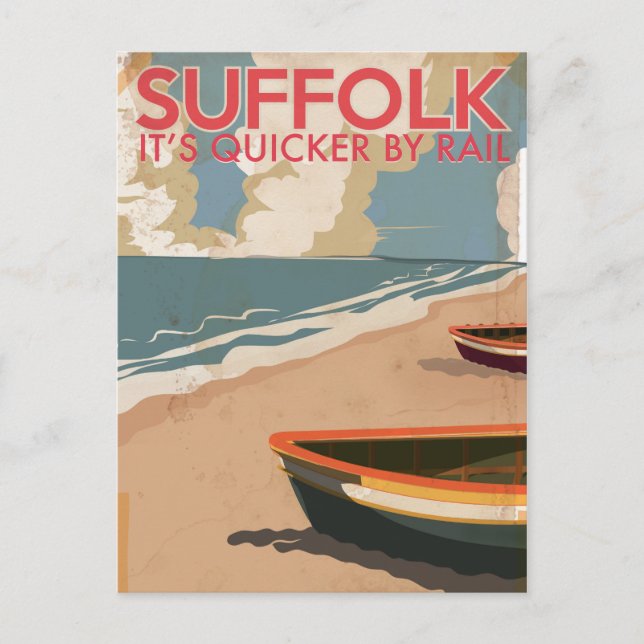 Suffolk England Vintage Resemalmanackaffisch Vykort (Framsida)