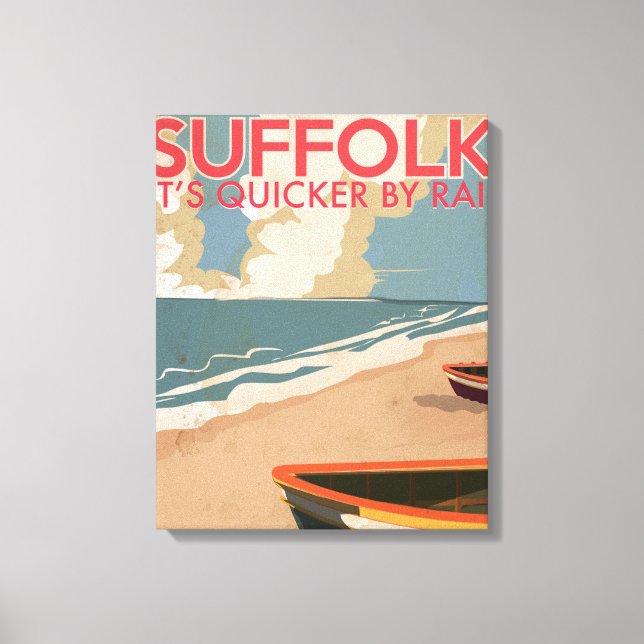 Suffolk England Vintage Resemalmanposter Canvastryck (Framsida)
