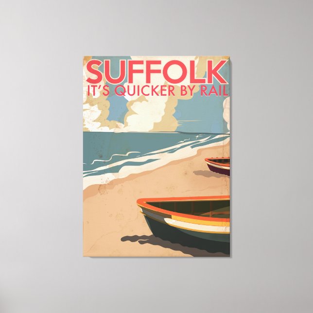 Suffolk England Vintage resor Poster Canvastryck (Framsida)