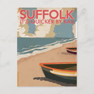 Suffolk England Vintage resor Poster Vykort