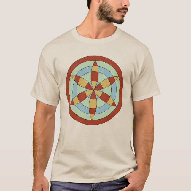 Suffolk Hexafoil (Daisy Wheel) Witch Mark T Shirt (Framsida)