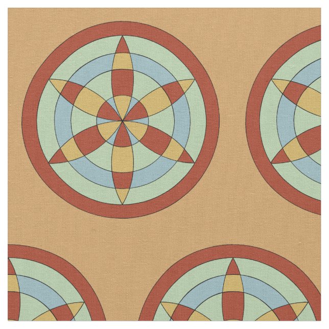 Suffolk Hexafoil (Daisy Wheel) Witch Mark Tyg (Närbild)