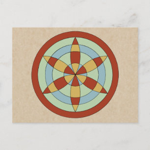 Suffolk Hexafoil (Daisy Wheel) Witch Mark Vykort