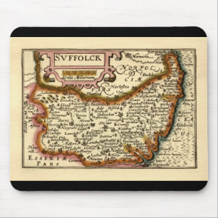 Suffolk (Suffolck) County England Antiquarian Kart Musmatta