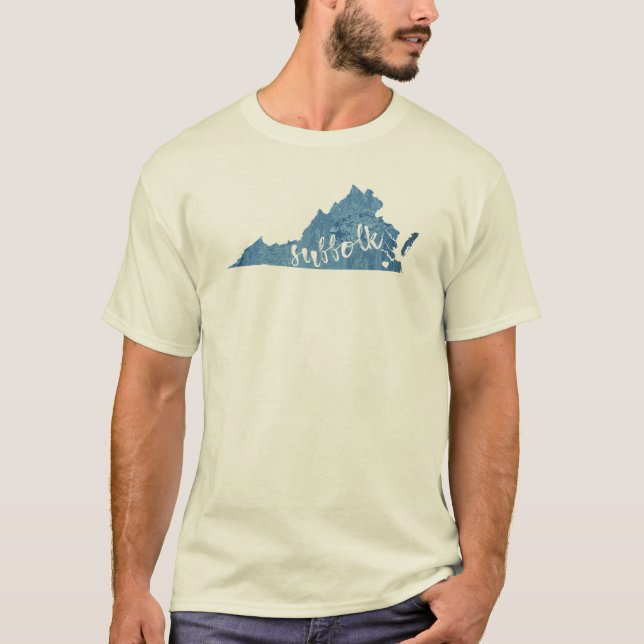 Suffolk Virginia Wood Grain T Shirt (Framsida)