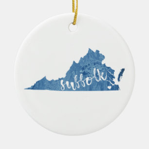 Suffolk Virginia Wood Plaque Julgransprydnad Keramik